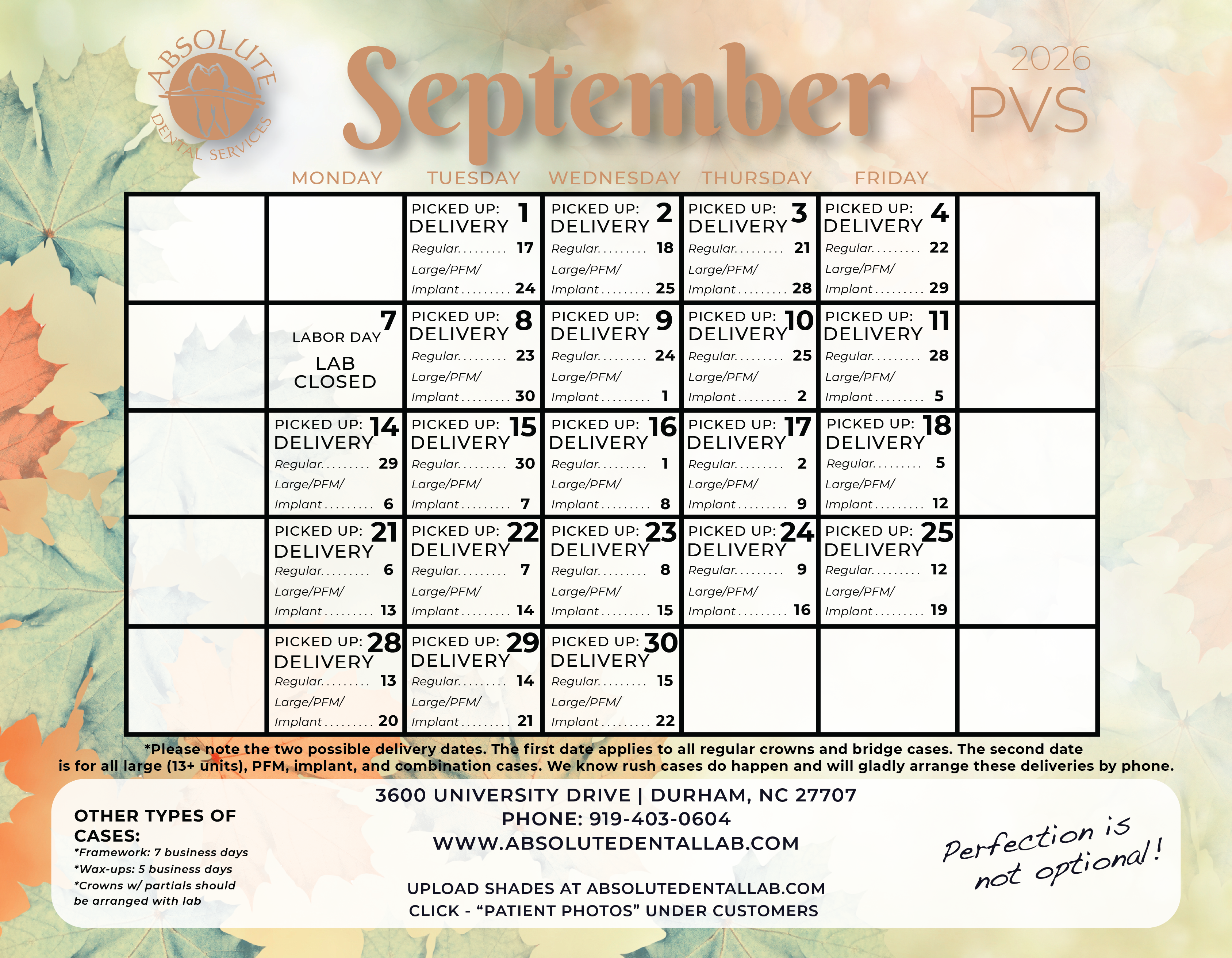 DURH September Cal_DurhamPVS